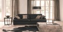 Sofa Inspiration in Leder mit  großem Hocker